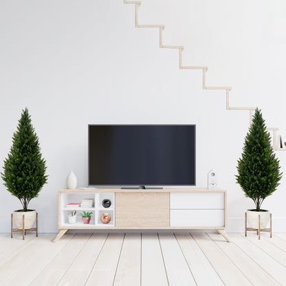 Set of 2 - 4 FT Artificial Topiary Trees for Indoor & Outdoor Home, Porch & Garden Decoration