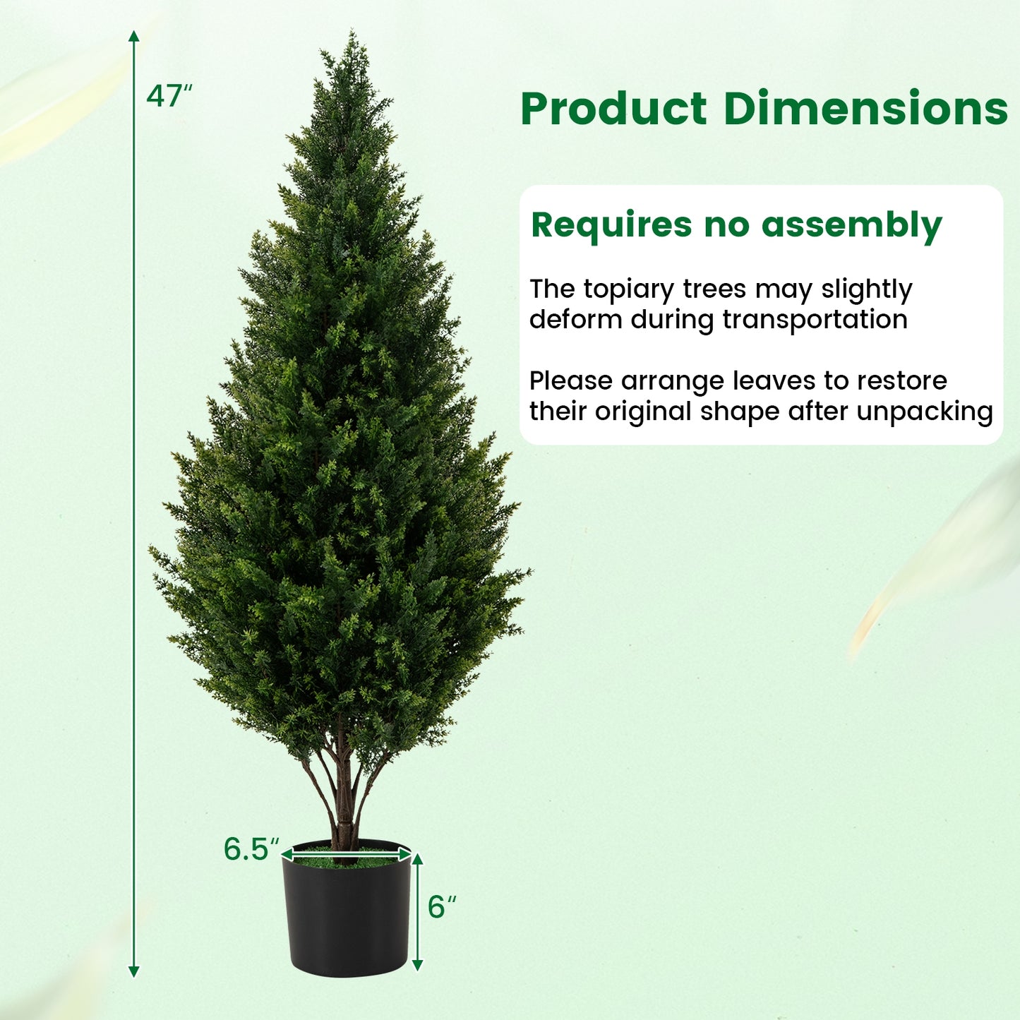 Set of 2 - 4 FT Artificial Topiary Trees for Indoor & Outdoor Home, Porch & Garden Decoration