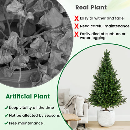 Set of 2 - 4 FT Artificial Topiary Trees for Indoor & Outdoor Home, Porch & Garden Decoration