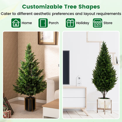 Set of 2 - 4 FT Artificial Topiary Trees for Indoor & Outdoor Home, Porch & Garden Decoration