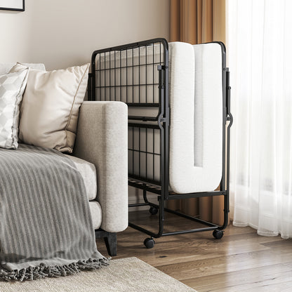 Heavy-Duty Twin Folding Bed with Memory Foam Mattress and Sturdy Metal Frame