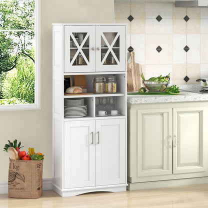 57 Inch Tall Storage Cabinet with Acrylic Doors, Adjustable Shelves, and Cabinets