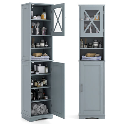 67" Tall Storage Cabinet with Adjustable Shelves and Acrylic Doors