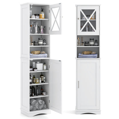 67" Tall Storage Cabinet with Adjustable Shelves and Acrylic Doors