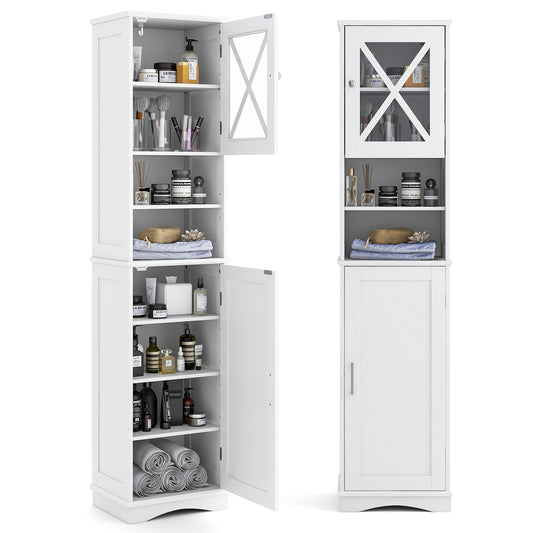 67" Tall Storage Cabinet with Adjustable Shelves and Acrylic Doors