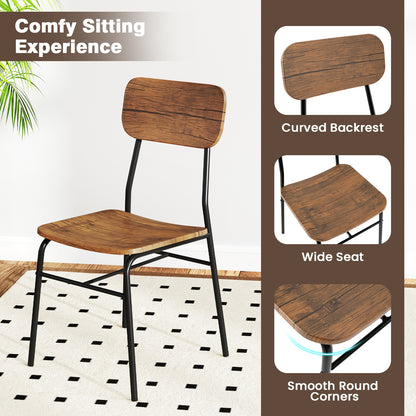 5 Piece Dining Set with Storage Rack and Metal Frame for Kitchen or Small Spaces
