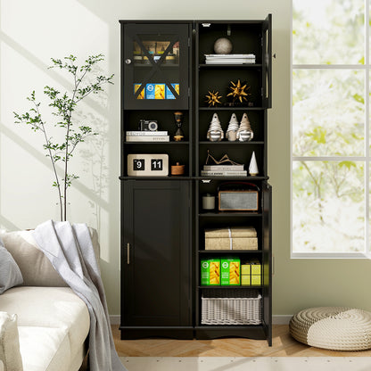 67" Tall Storage Cabinet with Adjustable Shelves and Acrylic Doors