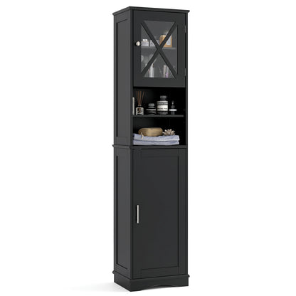 67" Tall Storage Cabinet with Adjustable Shelves and Acrylic Doors