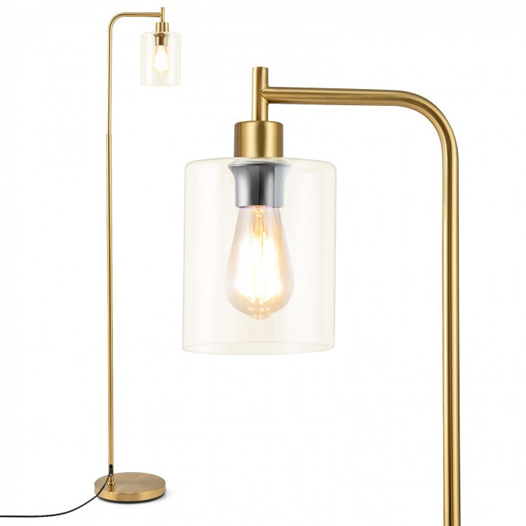 Elegant Floor Lamp with Clear Glass Shade and Foot Switch for Easy Control