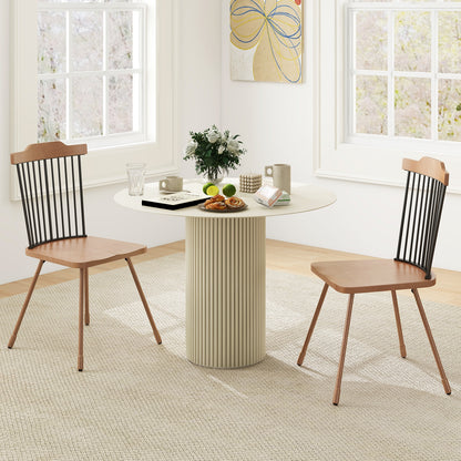 Spindle Back Dining Chairs with Ergonomic Contoured Seat for Comfort Set of 2