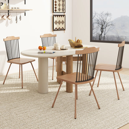 Spindle Back Dining Chairs with Ergonomic Contoured Seat for Comfort Set of 2