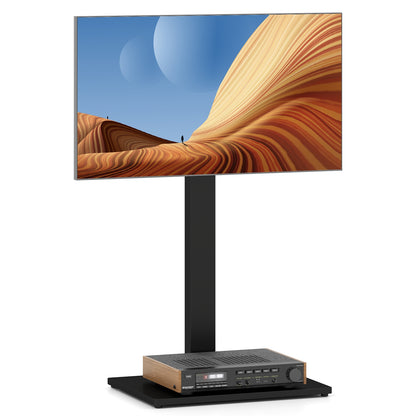 Modern Height Adjustable Floor TV Stand with Swivel Mount and AV Shelf for 32 to 70 Inch Screens