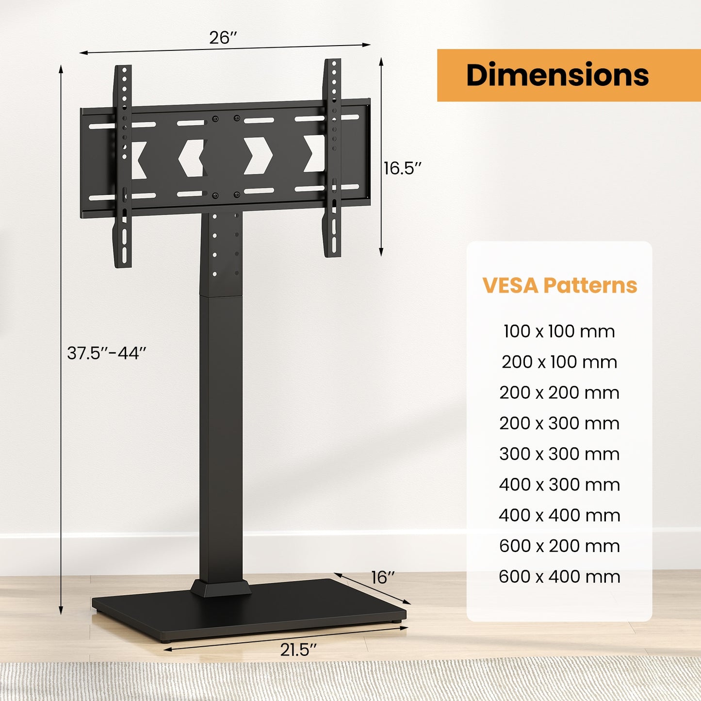 Modern Height Adjustable Floor TV Stand with Swivel Mount and AV Shelf for 32 to 70 Inch Screens