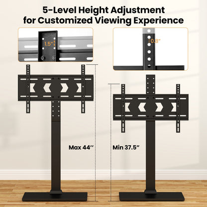 Modern Height Adjustable Floor TV Stand with Swivel Mount and AV Shelf for 32 to 70 Inch Screens