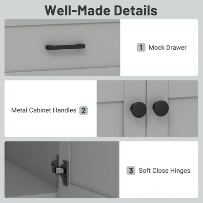 Bathroom Vanity Unit with Ceramic Sink & Large Storage Cabinet
