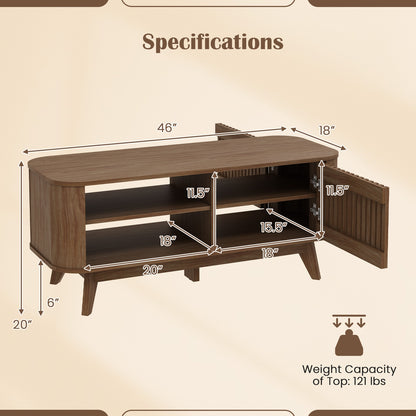 Wood Rectangular Coffee Table with Adjustable Shelves and Dual Access Storage