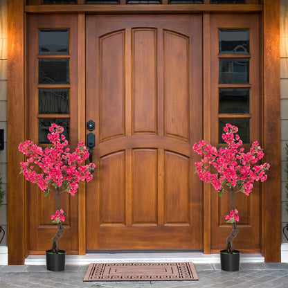 2 Pack 41 Inch Artificial Plum Blossom Tree with 92 Silk Flowers - Faux Floral Plants for Home Décor