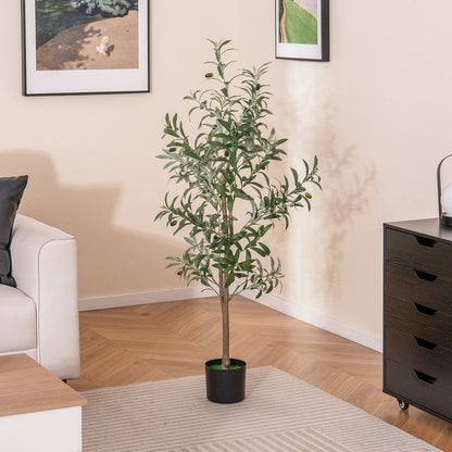 Set of 2 - 4.5ft Artificial Olive Trees with Realistic Fruits