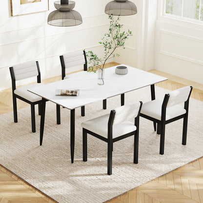 Sherpa Upholstered Dining Chairs with Ergonomic Armless Design and Sturdy Wood Frame, Set of 2