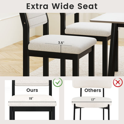 Sherpa Upholstered Dining Chairs with Ergonomic Armless Design and Sturdy Wood Frame, Set of 2