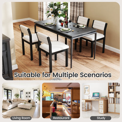 Sherpa Upholstered Dining Chairs with Ergonomic Armless Design and Sturdy Wood Frame, Set of 2