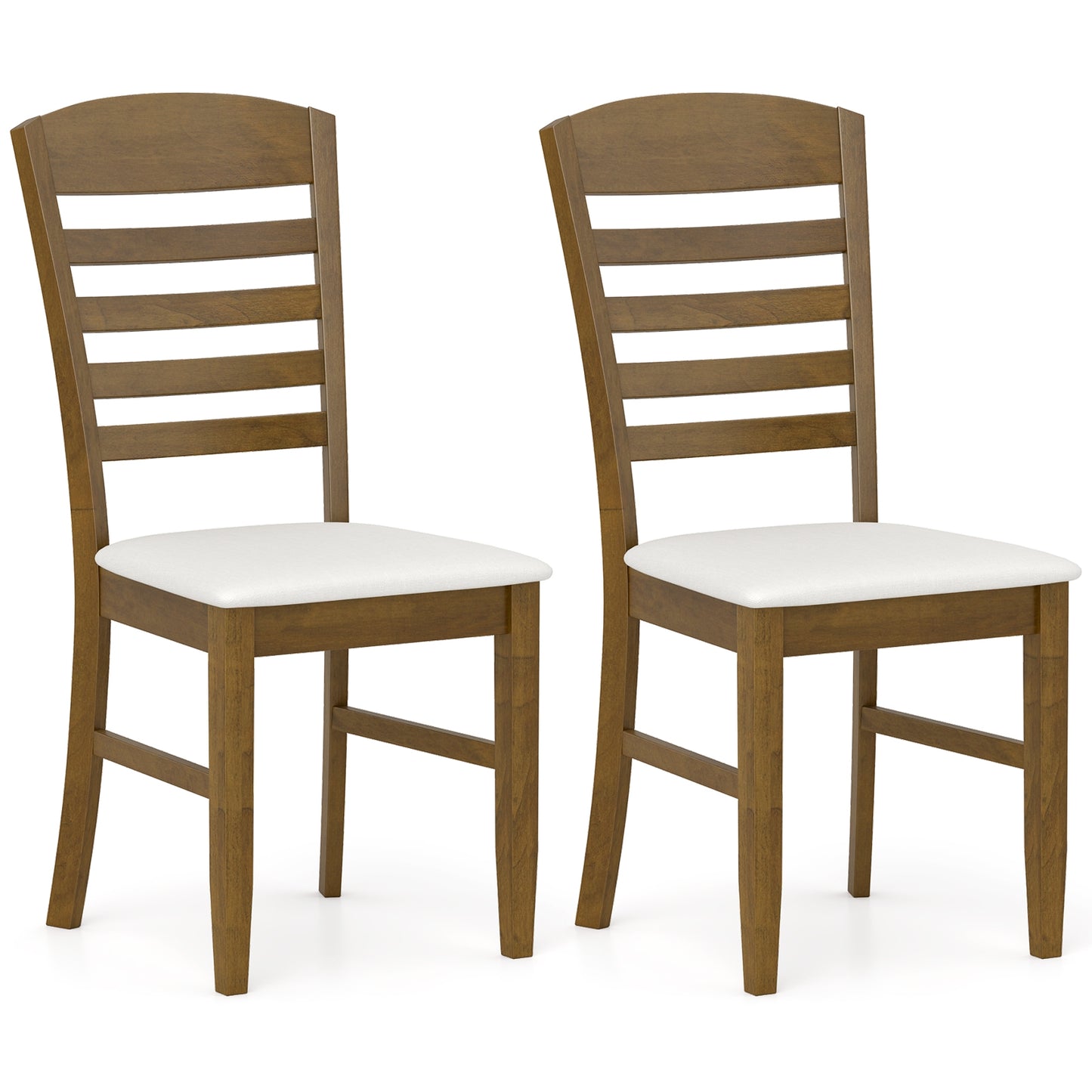 Dining Chairs with Padded Seat and Sturdy Rubber Wood Frame, Set of 2