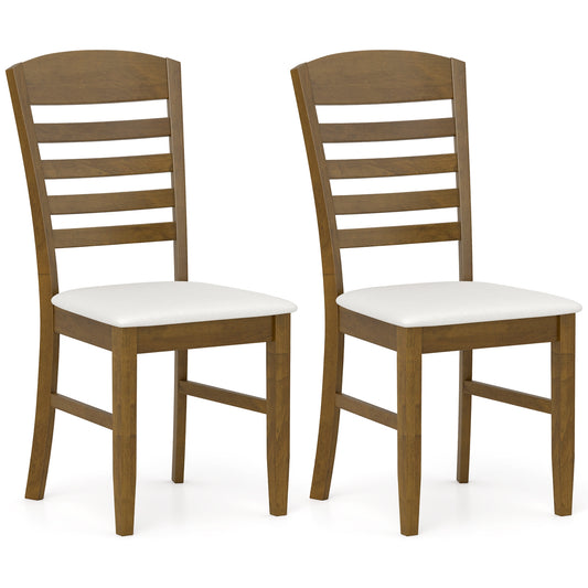 Dining Chairs with Padded Seat and Sturdy Rubber Wood Frame, Set of 2