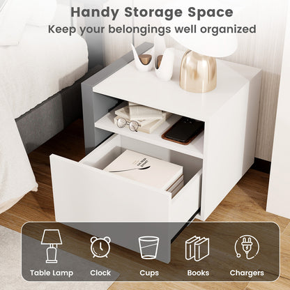 Stylish Modern Nightstand with Drawer for Bedroom Organization