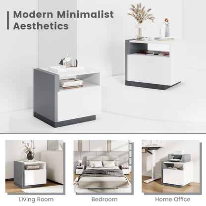 Stylish Modern Nightstand with Drawer for Bedroom Organization