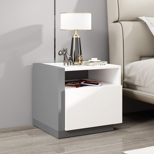 Stylish Modern Nightstand with Drawer for Bedroom Organization