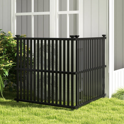 Outdoor Air Conditioner Privacy Fence Panel with Metal Stakes for Enhanced Stability