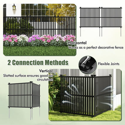 Outdoor Air Conditioner Privacy Fence Panel with Metal Stakes for Enhanced Stability