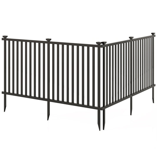2 Piece 80 x 51 Inch Premium Vinyl Picket Fence Panels for Garden & Outdoor Spaces