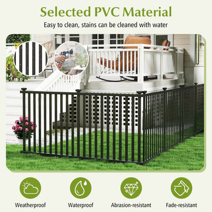 2 Piece 80 x 51 Inch Premium Vinyl Picket Fence Panels for Garden & Outdoor Spaces