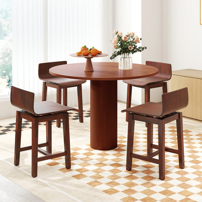 Comfortable Swivel Dining Chairs with Low Back and Curved Seat Set of 2