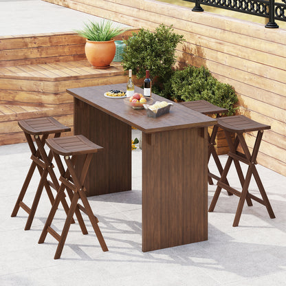Pair of Bar Stools with Saddle Seats and Footrests for Kitchen Island and Balcony