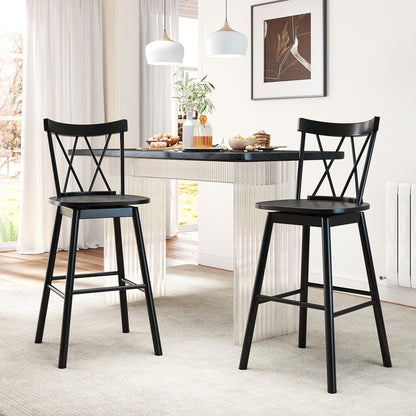 Windsor Bar Stools with Ergonomic Backrest and Footrests Set of 2 – 29 Inch