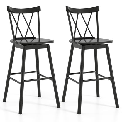 Windsor Bar Stools with Ergonomic Backrest and Footrests Set of 2 – 29 Inch