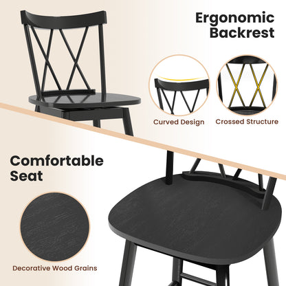 Windsor Bar Stools with Ergonomic Backrest and Footrests Set of 2 – 24 Inch
