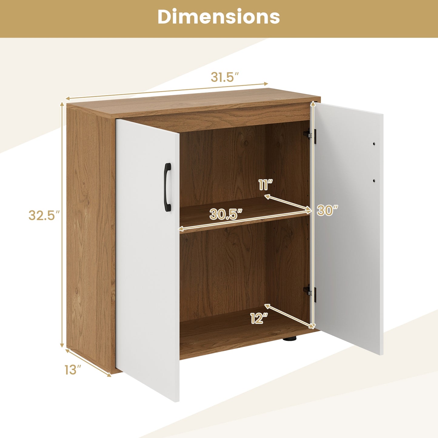 Modern Coffee Bar Sideboard with Adjustable Storage Shelf for Kitchen or Dining Space
