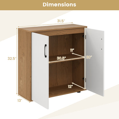 Modern Coffee Bar Sideboard with Adjustable Storage Shelf for Kitchen or Dining Space