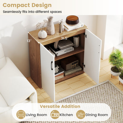 Modern Coffee Bar Sideboard with Adjustable Storage Shelf for Kitchen or Dining Space