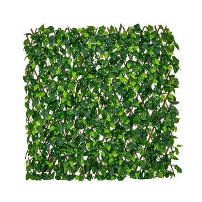 Expandable Faux Ivy Privacy Screen with Willow Frame – Decorative Artificial Fencing Panel