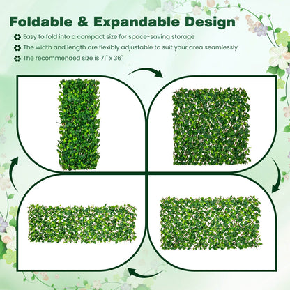 Expandable Faux Ivy Privacy Screen with Willow Frame – Decorative Artificial Fencing Panel