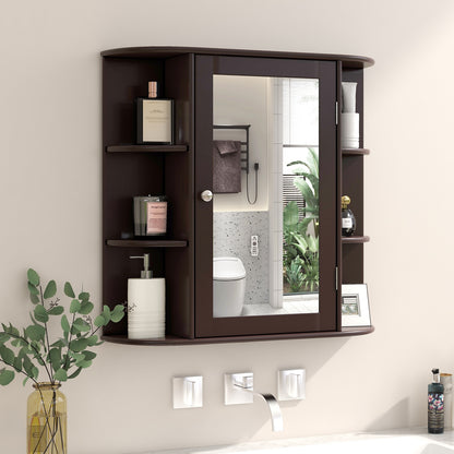 Wall-Mounted Bathroom Cabinet with Mirror, Adjustable Shelves & Ample Storage