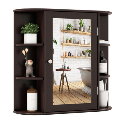 Wall-Mounted Bathroom Cabinet with Mirror, Adjustable Shelves & Ample Storage