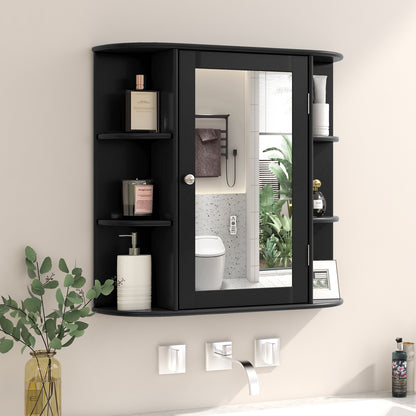 Wall-Mounted Bathroom Cabinet with Mirror, Adjustable Shelves & Ample Storage