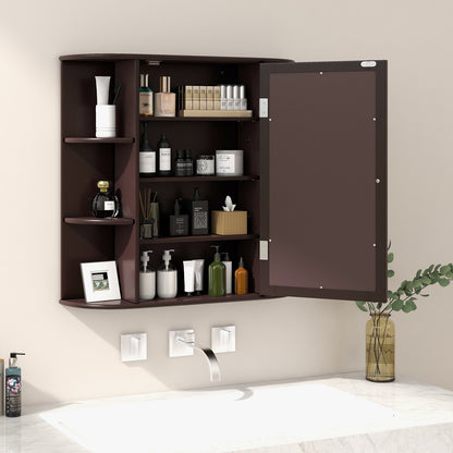 Wall-Mounted Bathroom Cabinet with Mirror, Adjustable Shelves & Ample Storage