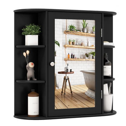 Wall-Mounted Bathroom Cabinet with Mirror, Adjustable Shelves & Ample Storage
