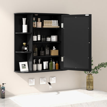 Wall-Mounted Bathroom Cabinet with Mirror, Adjustable Shelves & Ample Storage
